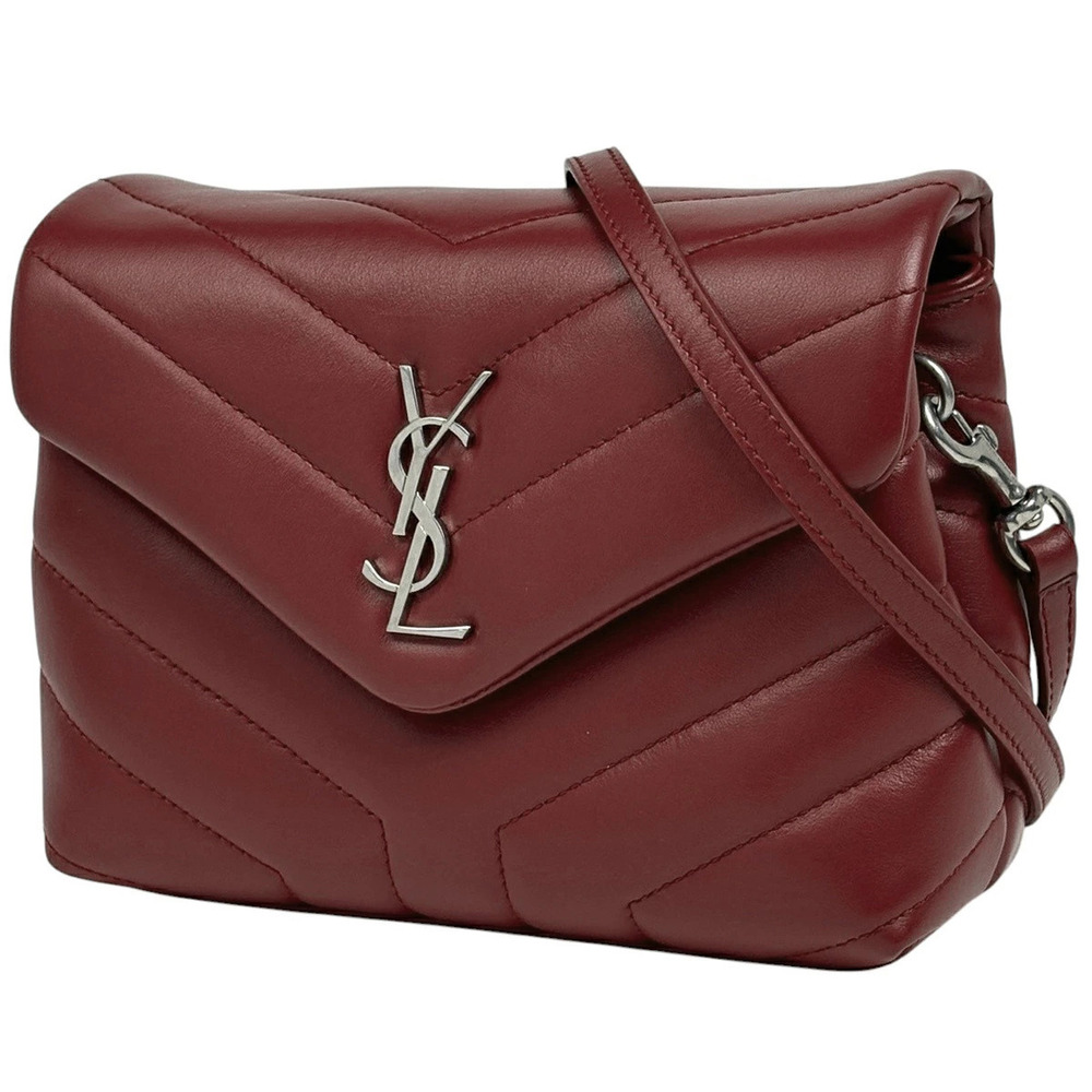 Saint Laurent Lulu Toy Bag Shoulder Leather Red